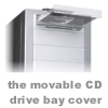 the movable CD drive bay cover