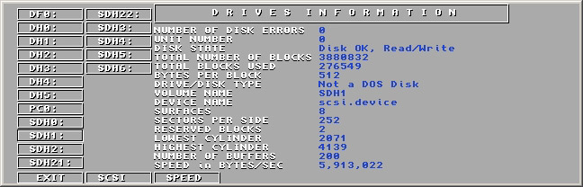 SysInfo Drives Information screen