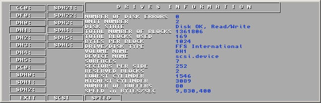 SysInfo Drives Information screen