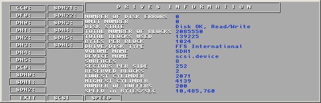 SysInfo Drives Information screen