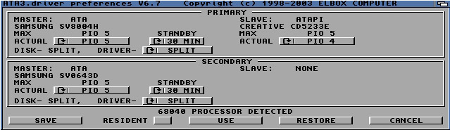 ATA3Prefs screen