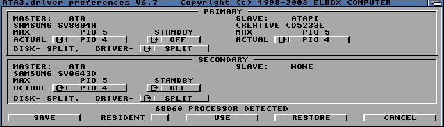 ATA3Prefs screen