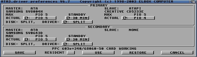ATA3Prefs screen