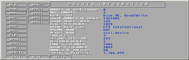SysInfo Drives Information screen