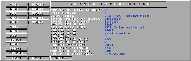 SysInfo Drives Information screen