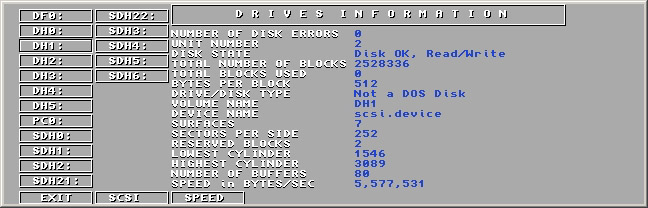 SysInfo Drives Information screen