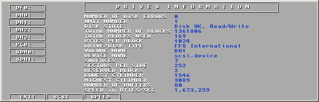 SysInfo Drives Information screen