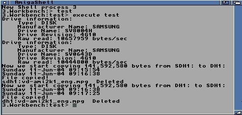 The practical test: of copying 141,592,580 bytes between two hard drives